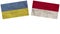 Indonesia and Ukraine Flags Together Paper Texture Illustration