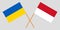 Indonesia and Ukraine. The Indonesian and Ukrainian flags. Official colors. Correct proportion. Vector