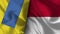 Indonesia and Ukraine Realistic Flag â€“ Fabric Texture Illustration