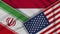 Indonesia United States of America Iran Flags Together Fabric Texture Illustration
