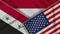 Indonesia United States of America Syria Flags Together Fabric Texture Illustration