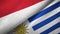 Indonesia and Uruguay two flags textile cloth, fabric texture