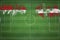Indonesia vs Denmark Soccer Match, national colors, national flags, soccer field, football game, Copy space