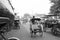 Indonesia, Yogyakarta - july 25, 2014: malioboro street in yogyakarta with black and white concept