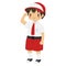 Indonesian Boy Student Standing and Saluting, Character Vector