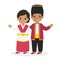 Indonesian Children Wearing North Maluku Traditional Vector