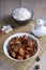 Indonesian Chinese classic food babi kecap or braised pork