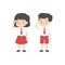 Indonesian Elementary School Uniform Kids Salute Cartoon Vector