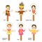 Indonesian Female Puppet Characters Cartoon Vector