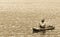 Indonesian fisherman fishing on a boat