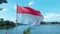 Indonesian flag in clear sky