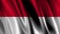 The Indonesian flag waving with a fabric effect