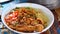 Indonesian food, mie ayam, noodles with chicken