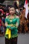 Indonesian with javanese traditional cloth on tumpeng agung umpak bale kambang carnival