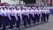 Indonesian junior high school students participating in marching (baris berbaris)