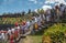 Indonesian local people leaving a temple after a prayer.