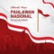 Indonesian National Heroes day November 10th background design with bamboo pole Indonesian flag