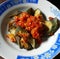 Indonesian Padang Food - Terong Balado or Eggplant with Chilli.