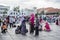 Indonesian people enjoy themselves at Fatahillah Square in Jakarta