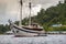 Indonesian Schooner anchored in Raja Ampat, Misool Island, West Papua