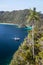 Indonesian Schooner in Tropical Pacific Lagoon