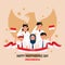 Indonesian students celebrate independence day. Nationality concept.