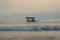 Indonesian traditional fishermen are going to the sea with a traditional fishing boat on Batu Bintang Beach Palabuhanratu,