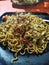 Indonesian traditional noodle called mie godhok from Yogyakarta