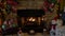 Indoor Christmas Scene with Fire Place