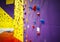Indoor climbing wall colorful