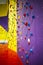 Indoor climbing wall colorful