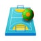 Indoor field for handball isolated icon, playground or course