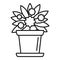 Indoor flower houseplant icon, outline style