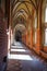 Indoor galleries of the main courtyard in the castle of the Knights Templar in Malbork. Poland.