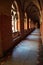 Indoor galleries of the main courtyard in the castle of the Knights Templar in Malbork. Poland.