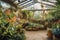 indoor garden with a variety of plants, including succulents and orchids