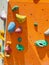 Indoor and outdoor sports climbing stone wall