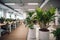 indoor plants and greenery in an office setting, bringing nature indoors