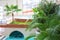 Indoor pools and jacuzzi with tropical vegetation