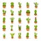 Indoor Potted Plants Flat Icons Pack