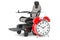 Indoor Powerchair, Electric Wheelchair, Motorized Power Chair with alarm clock, 3D rendering