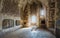 Indoor sight in Doune Castle, medieval stronghold near the village of Doune, in the Stirling district of central Scotland.