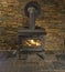 Indoor Wood Burning Stove with Flames