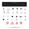 Induction cooker icon set electric stove - flat Vector illustration