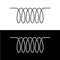 Induction spiral electrical symbol. Black linear coil.