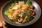 Indulge in a Caesar salad adorned with plump, savory shrimp