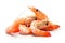 Indulge in the Close-Up View of Deliciously Prepared Shrimp, Glistening and Tempting, on a White Background. created with