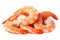 Indulge in the Close-Up View of Deliciously Prepared Shrimp, Glistening and Tempting, on a White Background. created with