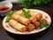 Indulge in Delicious Thai Spring Rolls - A Taste Sensation on Your Plate!