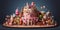 Indulge in an enormous cake adorned with candies and sweets, a symphony of flavors and vibrant colors, evoking joy and
